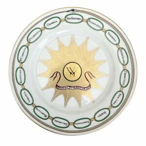 Vintage White House Dessert Collection Reproduction Plate White Gold